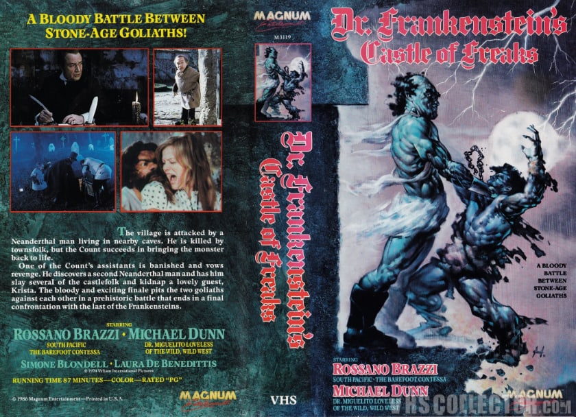 Les cassettes VHS les plus chères - Frankenstein's Castle of Freaks
