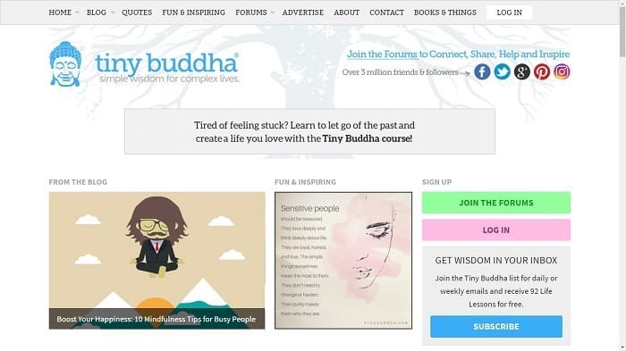 Meilleurs blogs de motivation - Tiny Buddha
