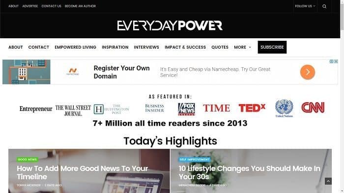 Meilleurs blogs de motivation - Everyday Power Blog